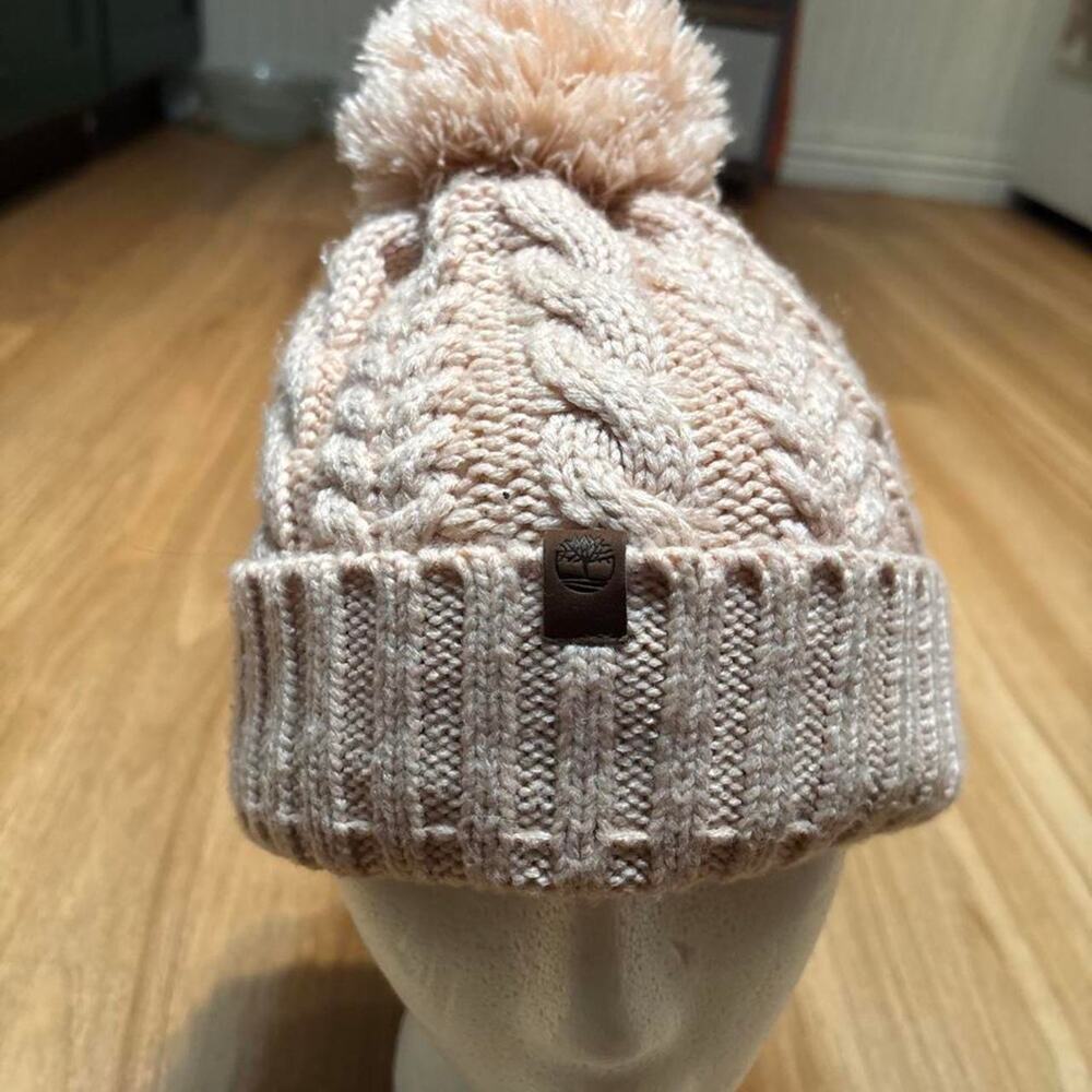 Timberland cream cable knit beanie